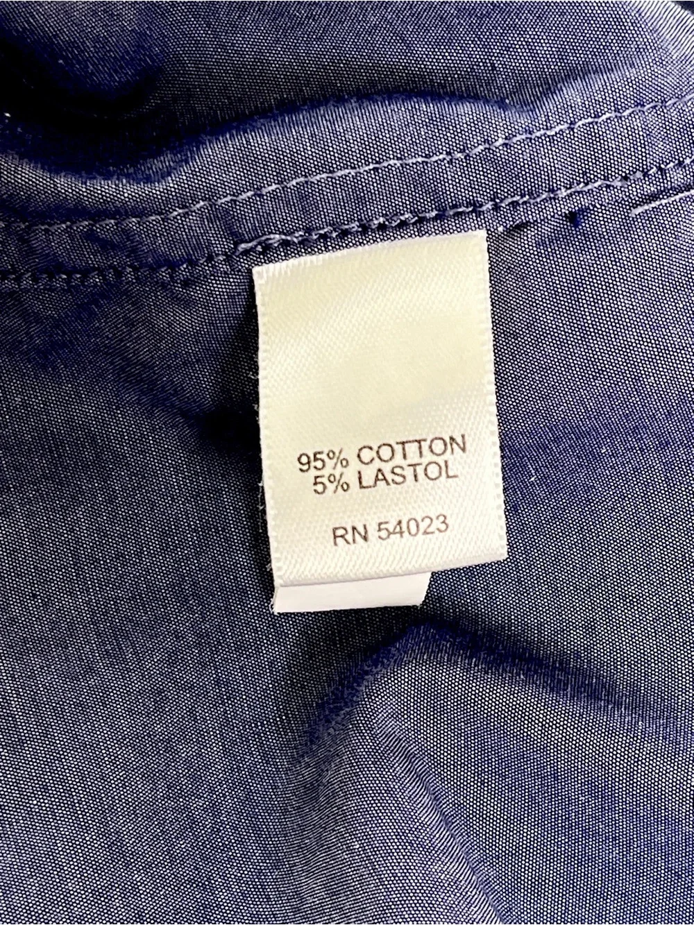 Banana Republic Men's Chambray Button-Up Slim Fit Shirt - Dark Blue Sz S